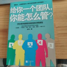 给你一个团队，你能怎么管？