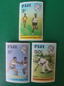 斐济邮票 1974年体育-球 拳击 赛跑 3全新