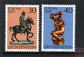 列支敦士登邮票1974年 欧罗巴 雕塑艺术 骑士维纳斯 新 2全 影写版