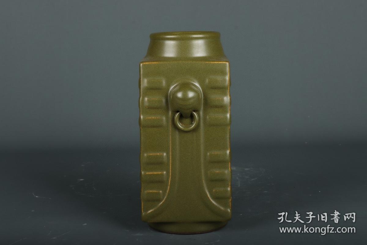 清乾隆茶叶末双耳四方瓶