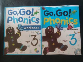 两本 Go Go Phonics 3 long vowels+workbook练习册 内页略有铅笔痕迹 贴纸有一张使用 其余齐全未使用 gogo phonics