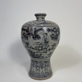明空白期青花人物故事纹梅瓶 37×20厘米