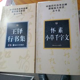 中国历代法书名碑原版放大折页之  《王铎行书集》与《怀素小草千字文》两册合售