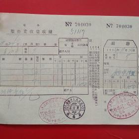 1954年11月24日，住宿费，私企服务业收益收据，沈阳竹林旅馆，蓋平县硅石矿（生日票据，宾馆住宿类）。（58-9）