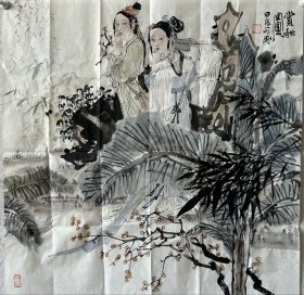 【终身保真字画，得自画家本人】王可刚 68X68cm！ 美术学博士，东北师范大学美术学院教授、博士研究生导师，美国威斯康岸大学访问学者，中国美术家协会会员。