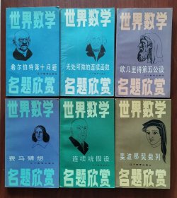 世界数学名题欣赏：费马猜想、连续统假设、斐波那契数列、希尔伯特第十问题，无处可微的连续函数、欧几里得第五公式 6本书合售