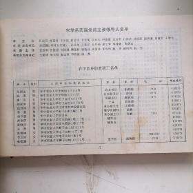 华中农业大学农学系纪念册