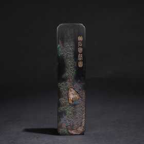 旧藏油烟墨：林后幽兰图 尺寸：长12.3cm，宽3.1cm，厚1.1cm，重64.9g