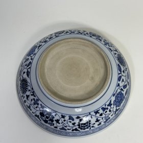 清乾隆青花一束莲纹盘 5.5×28厘米