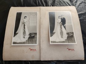 黑白结婚照2张