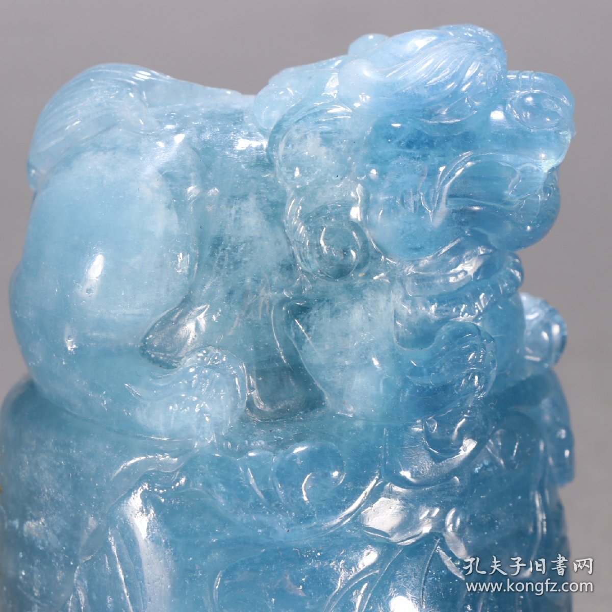 清 海蓝宝貔貅印章