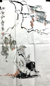 王敬宇国画竖幅人物 纳凉图481