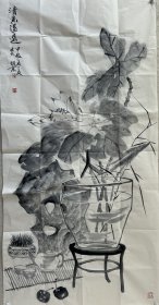 【保真字画，得自画家本人】袁辉东137X68cm！2 ，玄同斋主，雅号“齐鲁大袁”，职业画家。现为：山东美协会员，中国书画研究会副会长，中国国画家协会理事，淄博书画艺术家联谊会会长，中国国家书画院副院长，中国工艺美术家协会会员，山东省书法家协会会员，国家一级美术师，