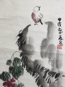 名家陈寿岳老师国画作品，花鸟画，镜片装裱