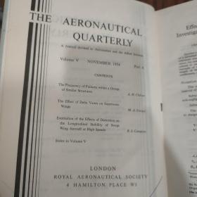 Aeronautical Quarterly(航空季刊)，五卷合售（1954年第5卷，1956年第7卷，1957年第8卷，1958年第9卷，1960年第11卷）