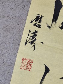 靳应涛书法:问苍茫大地谁主沉浮，数风流人物还看今朝(毛诗集联)。