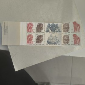 S405瑞典 1969 瓦萨号 帆船 战舰 狮子 国徽 斯拉尼亚雕刻邮票小本票 新 如图