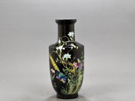 清雍正珐琅彩花鸟纹棒瓶 古玩古董古瓷器老货收藏2