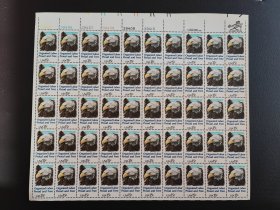 美国邮票1980年猛禽白头鹰邮票完整大版