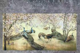 孔雀刺绣织锦画【2】