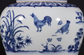 旧藏明代成化青花天字罐