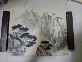 褚震冈 山水画