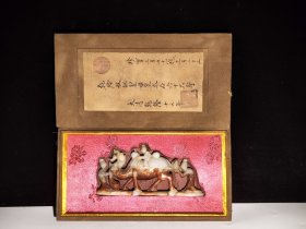 旧藏和田玉雕刻丝绸之路摆件，细节如图
