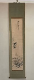 清代金鳞写意水墨山水画挂轴
