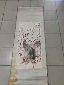 蔡小枫国画作品一副（布上画）