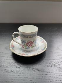 西洋欧洲古董茶杯咖啡杯碟子2件套 Summer Glory 英国Elizabethan制