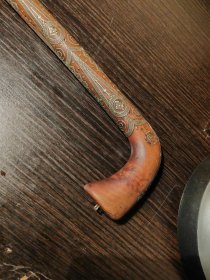沙皇时期，马鞭杆手工雕刻嵌银，包老支持验货
