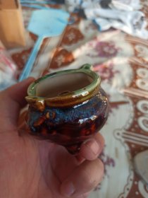 567瓷器。窑变釉招财进宝瓷香炉。