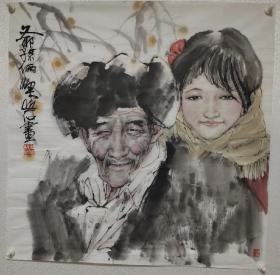 梁岩软片人物画  包手绘