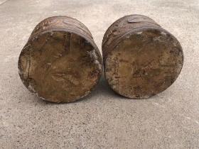 青石雕刻练功石一对 健身器,用极品方便,青石精雕细刻，收藏怀旧值。