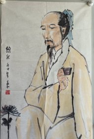 蒋兆和：软片纸张自然老旧，边缘有破裂破损，品相如图。蒋兆和（1904年5月9日—1986年4月15日[23]），四川泸州人。[22]中国画家、美术教育家。代表作有《曹操》《杜甫行吟图》等。曾当选中国美术家协会第二、三届理事、为第四届顾问。