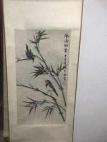 著名书画家，师百惠，花鸟立轴