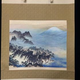 日本回流字画，复刻品浮世绘，绢本绫裱，精致装裱，实木轴头