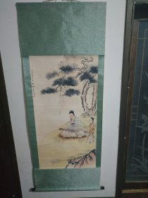 松荫抚琴图（清代中期著名画家真然大师作品）、标价非卖价、有意者留言！