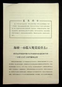 1967年 海校一小撮人究竟反什么？ 南京远洋海员学校六五年返校革命造反战斗团一小撮人为什么两次砸我总部