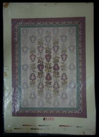80年代丝毯设计稿五十七：几十种用色，赏心悦目，非常漂亮（画心尺寸36*27cm）