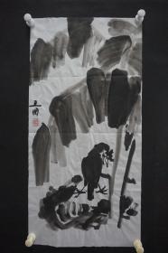 122b30 著名画家、花鸟师承李苦禅大师、中国美术家协会北京分会会员—钱卫国  花鸟国画作品一幅 ，纸本软片，尺寸约69*34厘米！