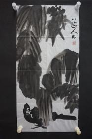 122b12 著名画家、花鸟师承李苦禅大师、中国美术家协会北京分会会员—钱卫国  花鸟国画作品一幅 ，纸本软片，尺寸约69*34厘米！