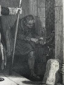 1846年欧洲艺术瑰宝系列钢版画《教区的差役》—苏格兰维多利亚现实主义开创画家戴维·威尔基(David Wilkie,1785 - 1841年)作品 雕刻师J. C. Armytage 纸张尺寸33.5*25.5厘米