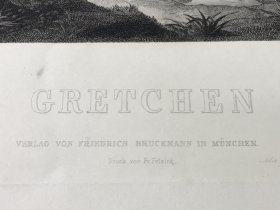 【歌德画廊】1864年大幅钢版画《格雷琴去教堂的路上》—出自歌德的诗剧《浮士德》，德国画家和插画家威廉·冯·考尔巴赫(Wilhelm von Kaulbach,1805 - 1874年)作品 雕刻师Eduard Mandel 纸张尺寸47*35.2厘米