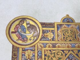 《尤塔手抄本中Gospel of John的标题和开头词装饰页》—超大幅古代彩饰手抄本微型画复刻版，纸张尺寸51.2*39.8厘米