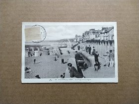 《集邮精品收藏：清朝时期 早期法国1907年海滩自然风景实寄明信片掉票背面有手书寄语 商品如图》青山2401-26