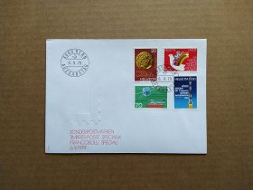 《集邮精品收藏：瑞士1979年国际儿童年 金币 摩尔斯电报 火箭邮票首日封 商品如图》青山2401-16