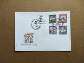 《集邮精品收藏 瑞士1966年作家费德勒、天顶画“飞向埃及”圣诞节邮票首日封 商品如图》青山2404-2