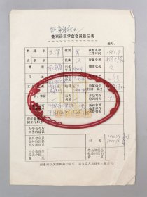 王渭（著名诗人、作家、曾任中国科学院文联副主席、野草诗社常务副社长）亲笔 野草诗社登记表 1页『坐拥百城LYJ20240412A04』