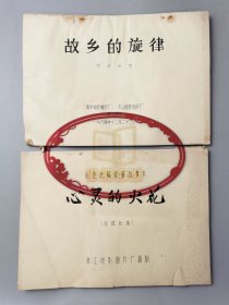 1984年《故乡的旋律》青年、天山电影制片厂 联合摄制 及《心灵的火花》浙江电影制片厂 摄制 完成台本 共2本 『坐拥百城LYJ20240523A14』